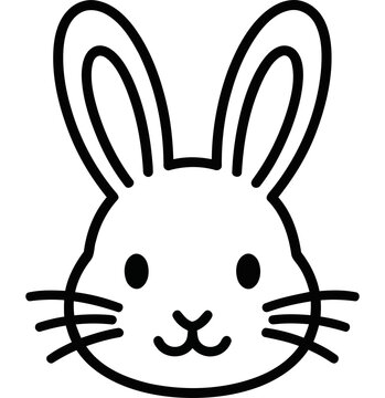 Cute rabbit bunny face pet outline icon