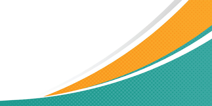 Curved abstract background with teal and orange layers, dotted patterns, and smooth white spac, ideal for presentations, banners, or digital templates.