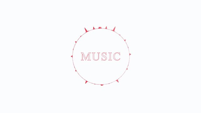 Minimalist music illustration with sound wave border