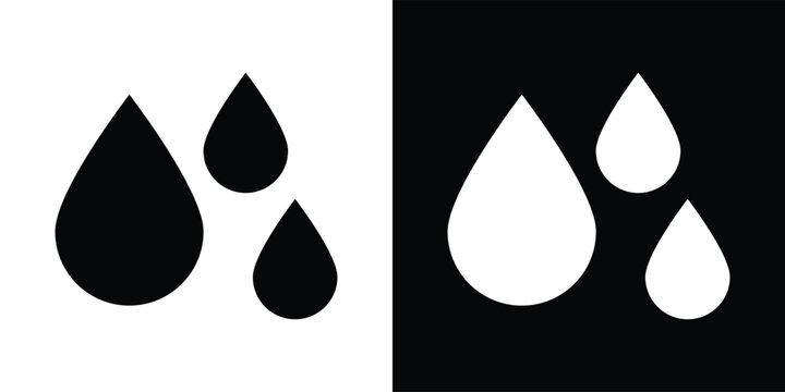 Raindrops icon set. Weather climate symbols. Pure liquid moisture and drop forecast signs. atmospheric humidity icons collection