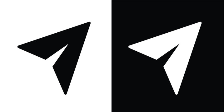 Sent paper airplane icon set. Message transmission symbols. Mail delivery paper and digital communication signs. send post icons collection