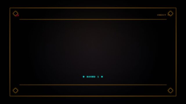 Retro Arcade Game Start Screen with Glowing Ready Text