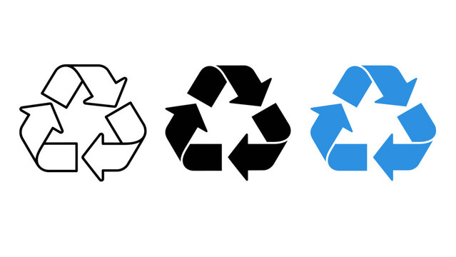 Recycle Symbol Vector Icon Set for Waste Management