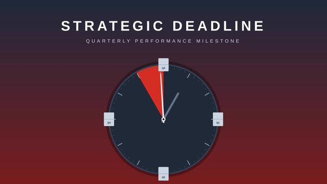 Corporate Deadline Urgency Infographic with Minimalist Clock and Dynamic Red Zone