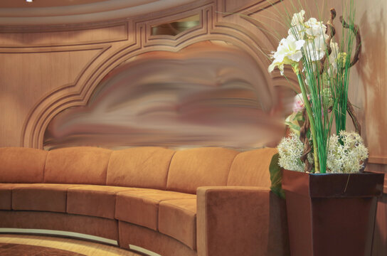 Thermal suite relaxation room loungers or chairs in spa or wellness area on modern luxury cruiseship or cruise ship ocean liner in clean modern design