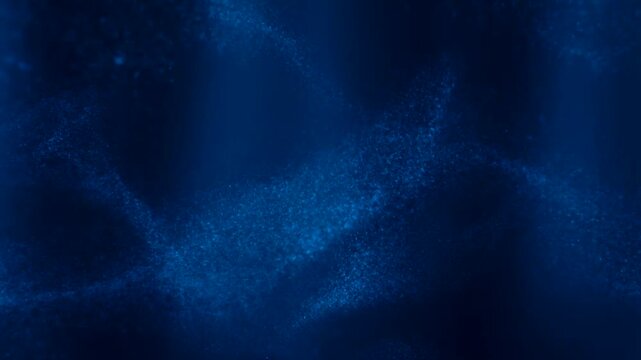 Abstract Dark Blue Background With Elegant Midnight Light Effect And Glowing Particles For Design