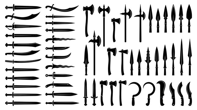 Collection of Ancient and Medieval Weapon Silhouettes