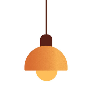 Modern pendant light hanging lamp ceiling interior home cafe decor vector illustration