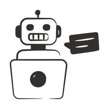 An icon design of chatbot isolated on white background 