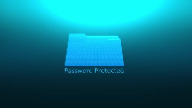  Forensic Evidence Concept - Dark Ominous Folder on Computer - Password Protected