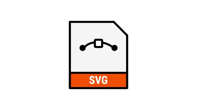 SVG vector graphic file icon with connected path nodes and an orange label on a white background, ideal for graphic design, web assets, and app UI