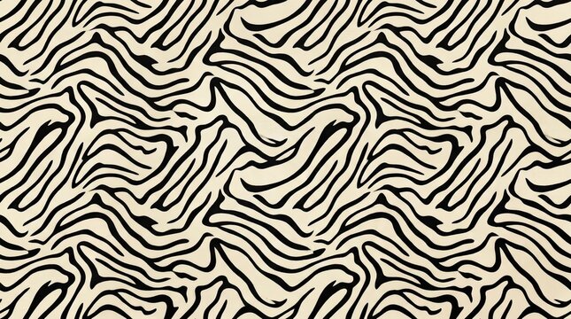 Black and cream zebra stripe seamless pattern for textile fabric fashion and decorative design