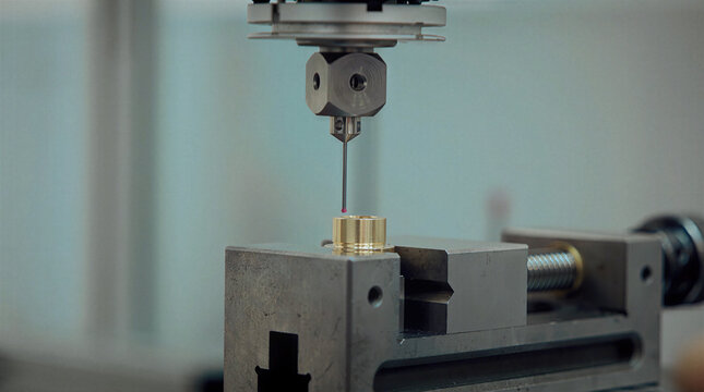 CMM Measuring Brass Cylinder in Factory Setting