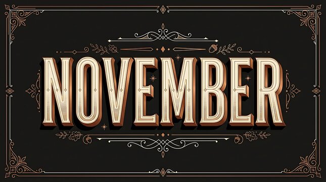 November black friday typography with ornate flourishes and dark background