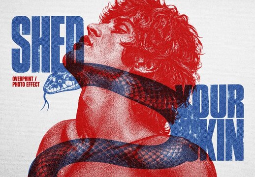 Color Overprint Effect For Poster And Social Media Design