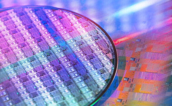 Silicon Wafers and Microcircuits,slice of semiconductor material, used in electronics for the fabrication of integrated circuits.