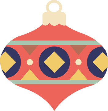 Cute Vintage Red Onion Ornament Bauble with Geometric Pattern