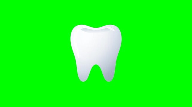 Dental health icons showing tooth decay and protection on green screen