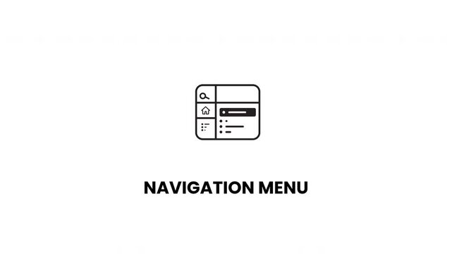 Animated Navigation Menu Icon with Transparent Background