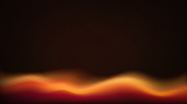 Abstract cinematic orange wave glowing against a dark textured background with grainy aesthetic
