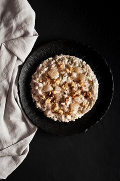 Pear and stracchino cheese risotto.