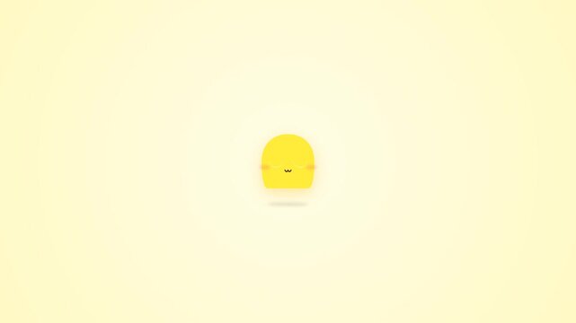 Cute Animated Yellow Chick Character Expressing Various Emotions on Minimalist Background.