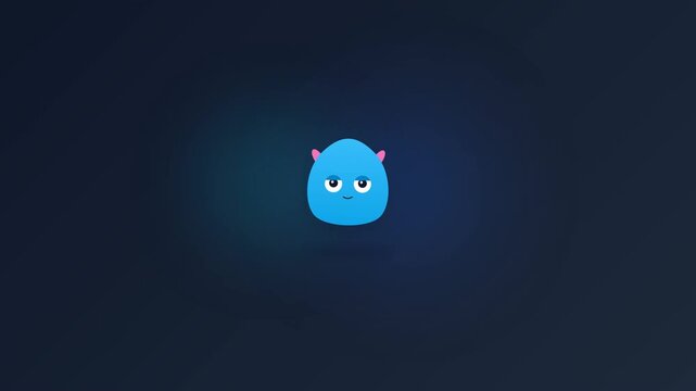 Cute Blue Cartoon Character Mascot Showing Different Facial Expressions and Emotions.
