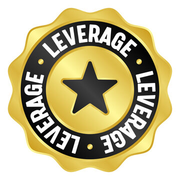 leverage golden badge. leverage gold seal or medal