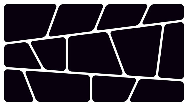 Black Bento Grid Background. Abstract rounded geometric panels on white for modern collage and web layouts.