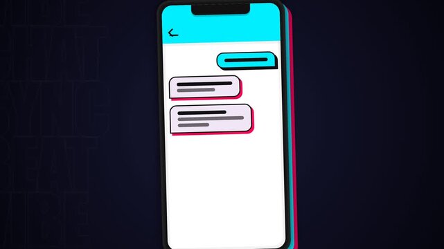 A smartphone showcasing an interactive messaging interface with chat bubbles allows users to send texts easily, fostering seamless global communication across mobile networks and social