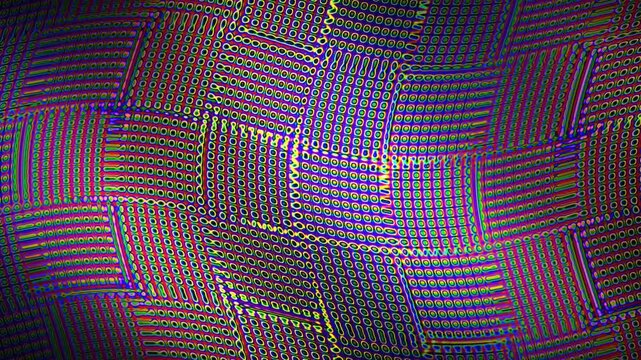 Abstract animation simulating a holographic silk weave