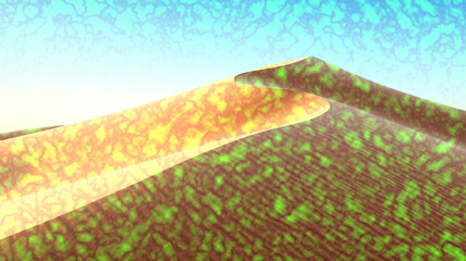 Green hillside landscape under clear blue sky © Tania
