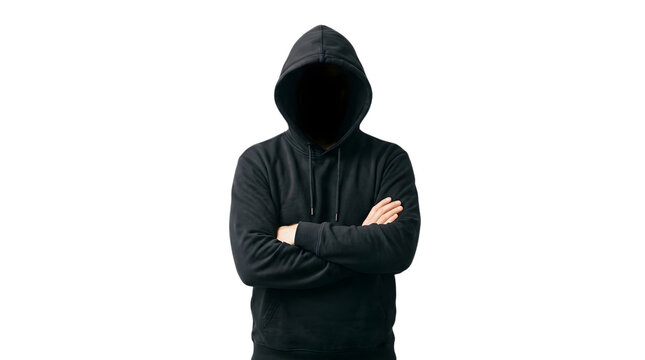 Hooded hacker, black hoodie