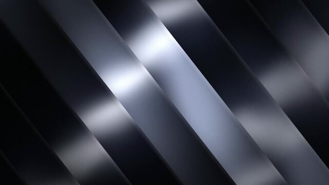 Polished silver diagonal stripes with sliding light reflections