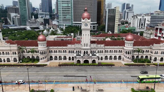 Aerial view of Sultan Abdul Samad building in Kuala Lumpur, Malaysia.