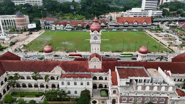 Independence Square, cricket club, Sultan Abdul Samad building in Kuala Lumpur.