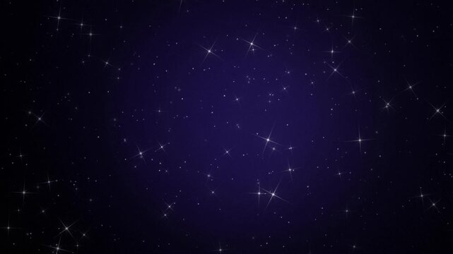 Twinkling stars sparkling across a deep indigo night sky