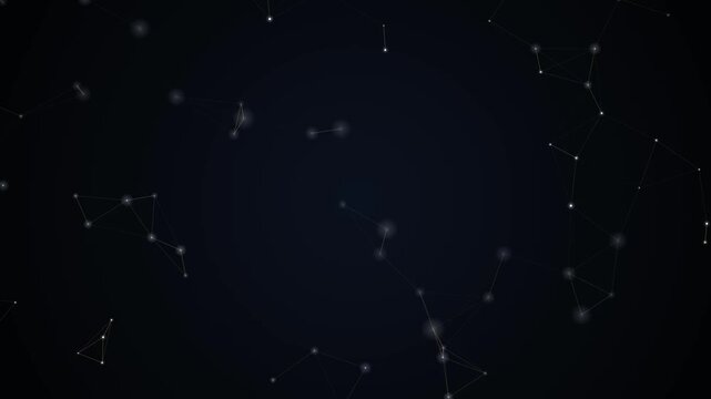 Elegant night sky constellation looping background with stars