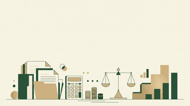 business finance accounting tax law and statistics illustration