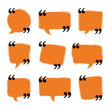 Quote box vector speech bubble frames with quotation marks vibrant testimonial text boxes social media