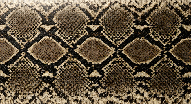 Realist Snake Skin Texture Background Pattern, Natural Brown Python Leather Seamless Reptile Print