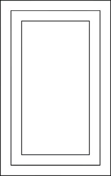 Minimalist vertical rectangular frame icon with double outline border design