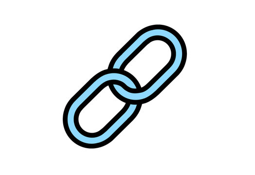 Light blue chain link icon for hyperlink