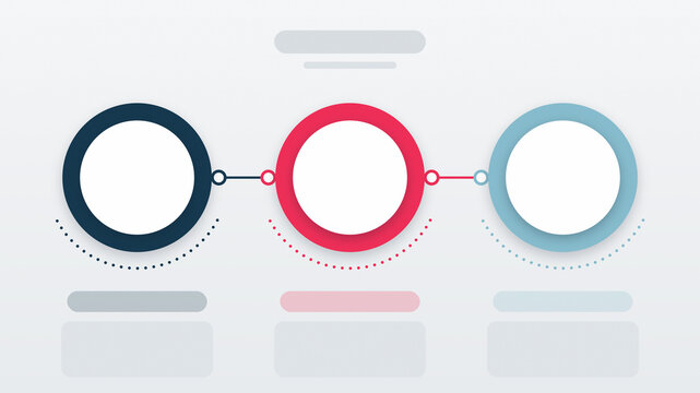 3 steps circle process infographic diagram, modern business workflow presentation timeline template