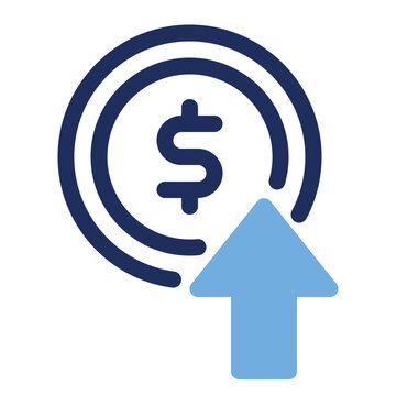 Dollar Coin Price Increase Growth Duo Tone Icon