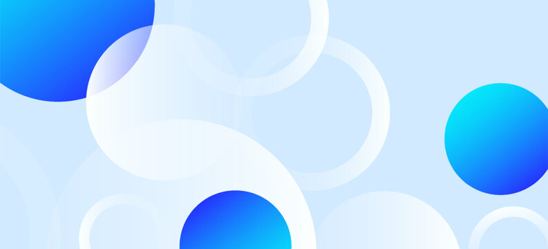 Abstract Blue Circle Background with 3D Gradient Spheres