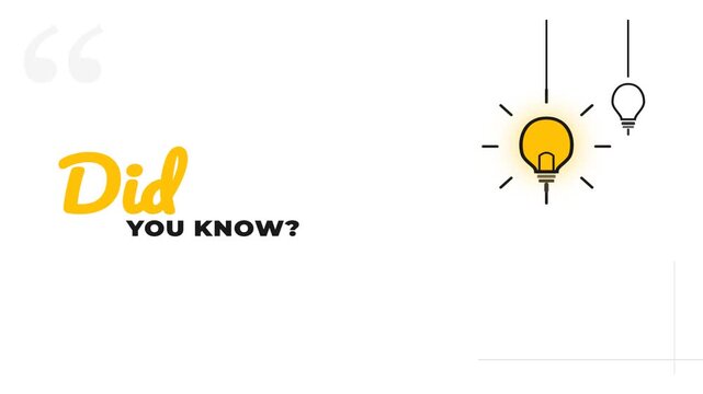 Did you know title card animation with light bulb icon