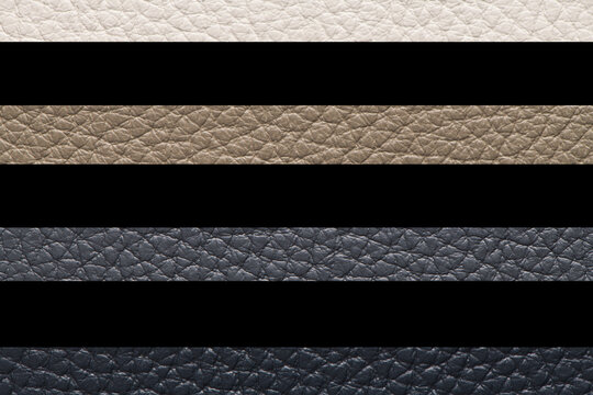 Multi-colored leather texture background with horizontal stripes and pebble grain pattern