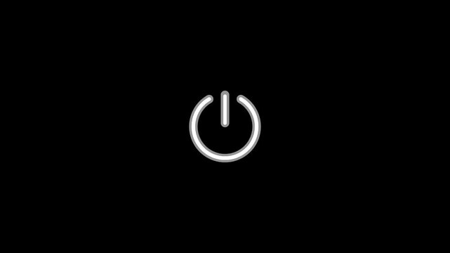 Power Failure Warning Icon Animation, Electrical Outage and System Alert Symbol on Black