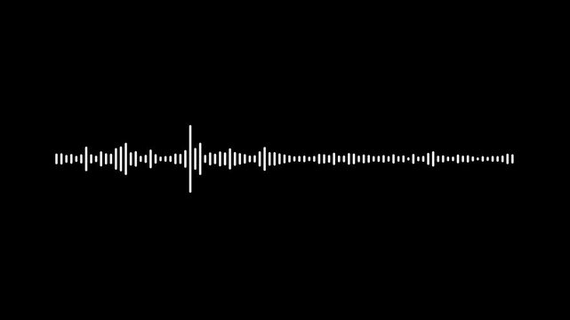 Audio wave visualization on black background.dynamic audio spectrum equalizer in 4k.Futuristic sound wave visualization.digital sound wave effect for music studio and media projects